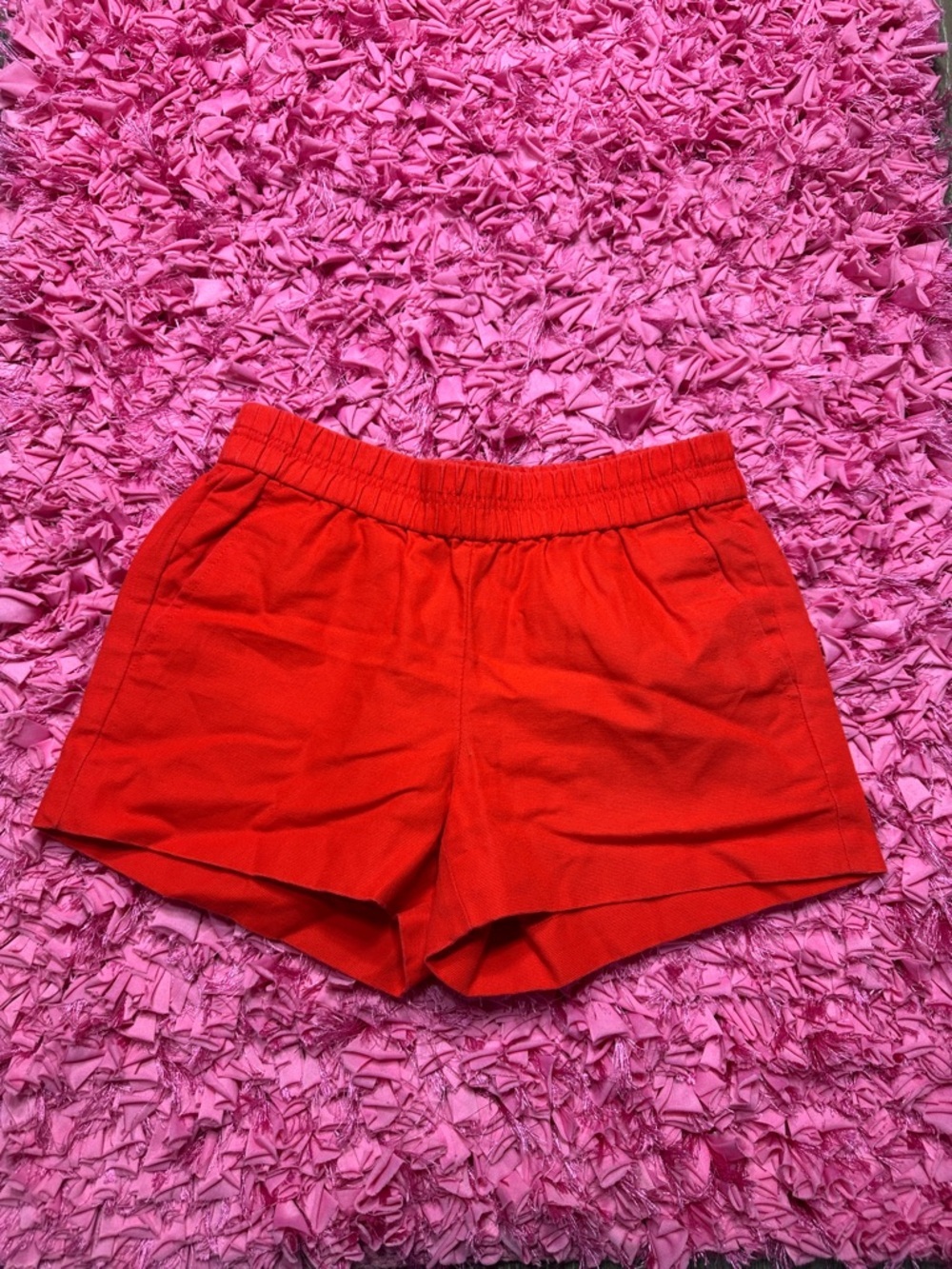 J. Crew Bright Red Elastic-Waist Athletic Shorts